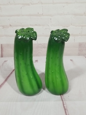 Cucumber Pickle Ceramic Salt & Pepper Shakers 5'' MCM Vintage Japan Cameron & Son