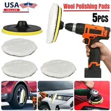 5x 6" Car Polishing Pads Buffing Wool Wheel Mop Kit Buffer Pad Polisher Washable