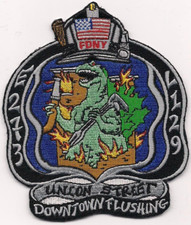 N.y.c. - Fdny Engine-273 L-129 Flushing - Blue Sm Ny 4 X 4.5 Fire Patch N.y.c. - Fdny Engine-273 L-129 Flushing - Blue Sm Ny 4 X 4.5 Fire Patch