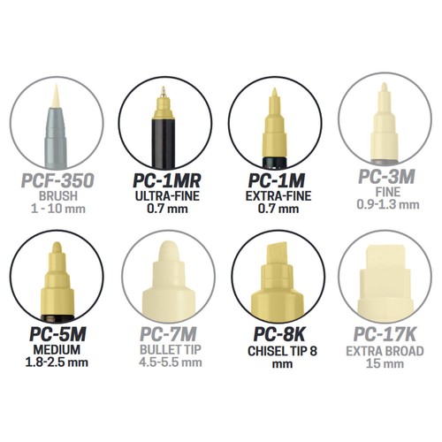 Uni Posca Marker Range - Permanent Water-Soluble Paint Pen - Matt Opaque Colours - Picture 8 of 52