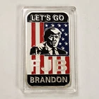 1 oz Silver Bar Enameled MAGA Trump FJB Let's GO Brandon Colored US Flag - F8720