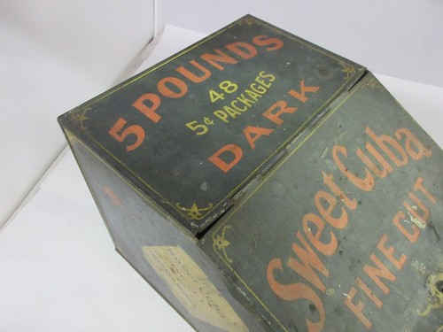 VINTAGE ADVERTISING SWEET CUBA STORE BIN COUNTER CANISTER TIN 928-S - 第 6/7 張圖片