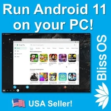 Android 11 for PC- Bliss OS 14 Bootable Live/Install Operating System, Computer