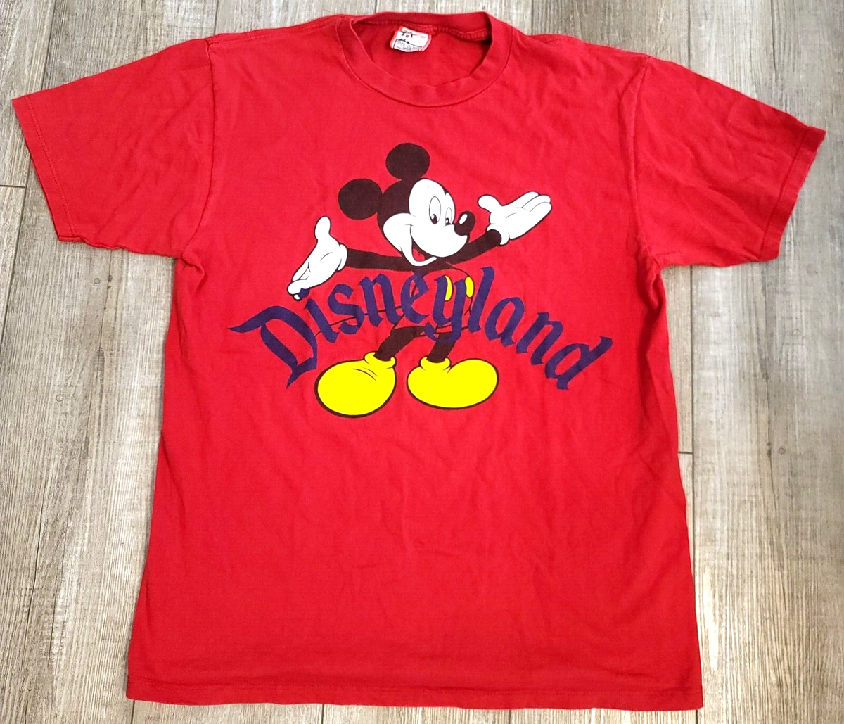 新品TMD GENUINE DESIGN Mickey XXL Vintage 90s Disneyland Big Mickey Red Tee Large Made in USA Disney