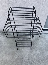 Vintage Mid Century Modern Black Wire Rack Record Stand Side Table Books Plants
