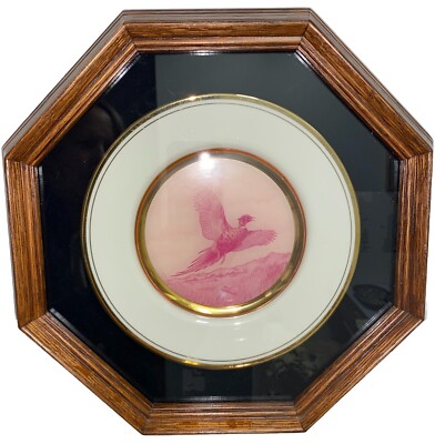 2 Floyd Broadbent Pheasant & Quail Hand Painted Collector Plates Signed Framed