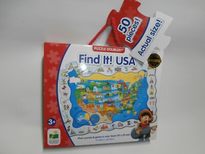 Find It! USA Giant 50 Piece Puzzle and Game 2ft x 3ft Learning Toys 