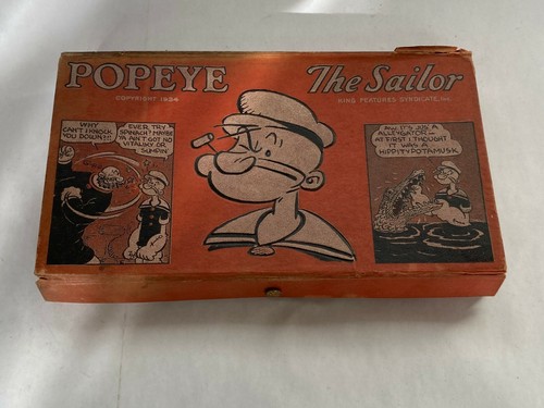 Vintage Popeye The Sailor School Federmäppchen Etui 1934 - Bild 1 von 6