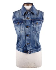 Maison Margiela S/s 2021 Washed Blue Cotton Denim Jean Vest Size S