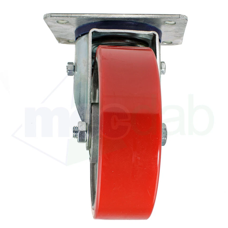 Ruota Con Piastra Girevole e Freno In Lega Di Alluminio Per Carrelli BPU,BMP - Immagine 3 di 4