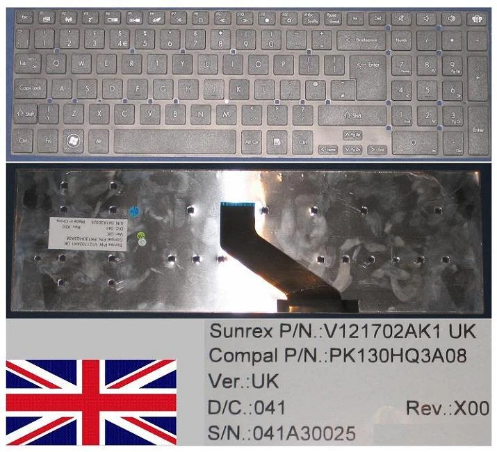 Clavier QWERTY Italien Pour Gateway NS51I - KB.I170G.214 - NEUF (ouvert)