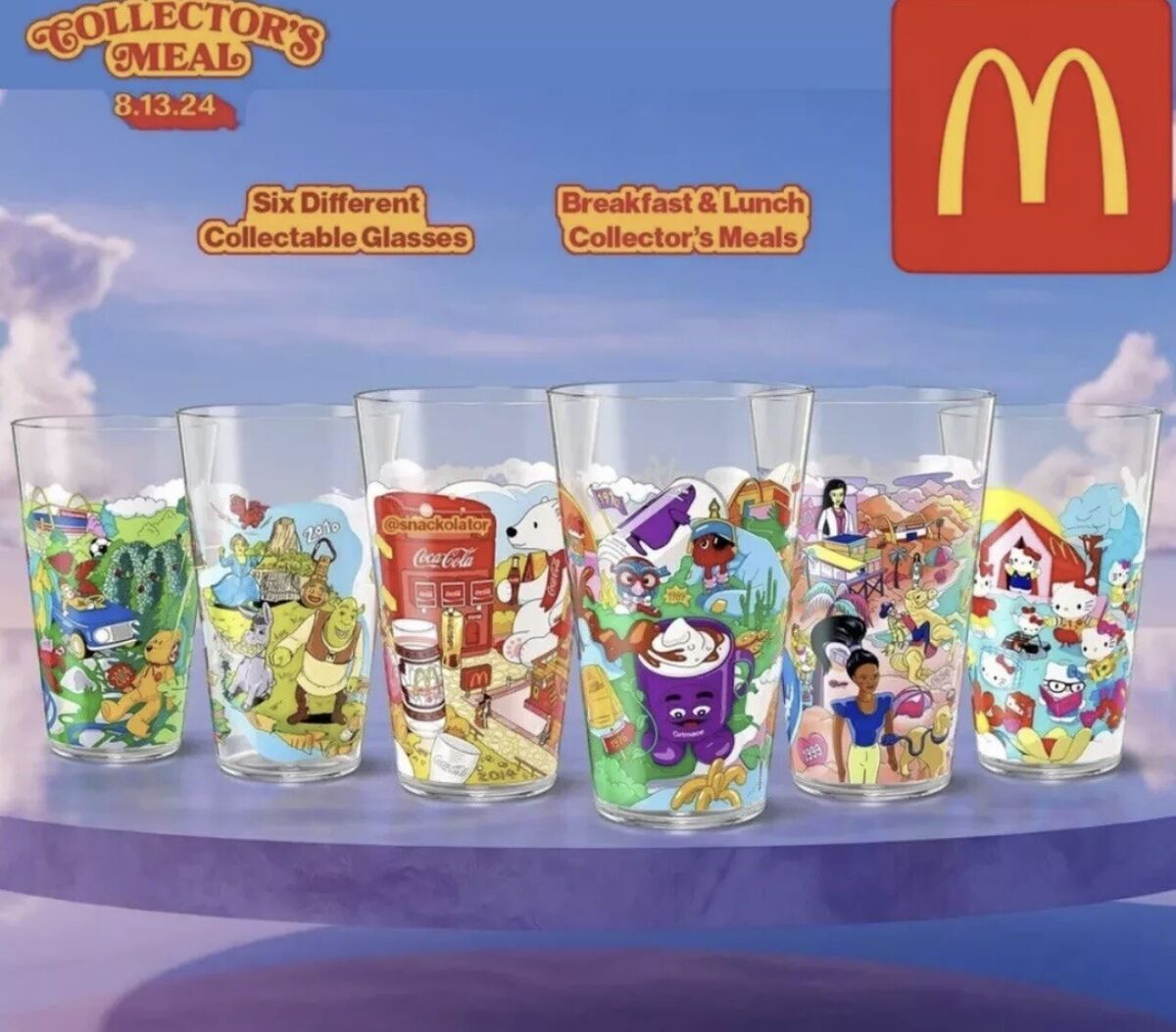 McDonald's 2024 Collectors Edition Cups Complete Set Of 6 IN McDonald's 2024 Collectors Edition Cups Complete Set Of 6 IN