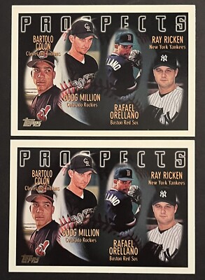(2) 1996 TOPPS BARTOLO COLON ROOKIE RC #428 PROSPECTS RICKEN MILLION YANKEES 6