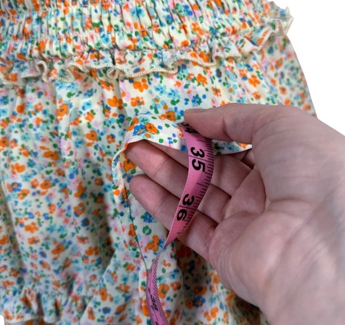 Jessica Simpson Womens Small Smocked Floral Sun Dress With Ruffle Hem - Picture 10 of 10