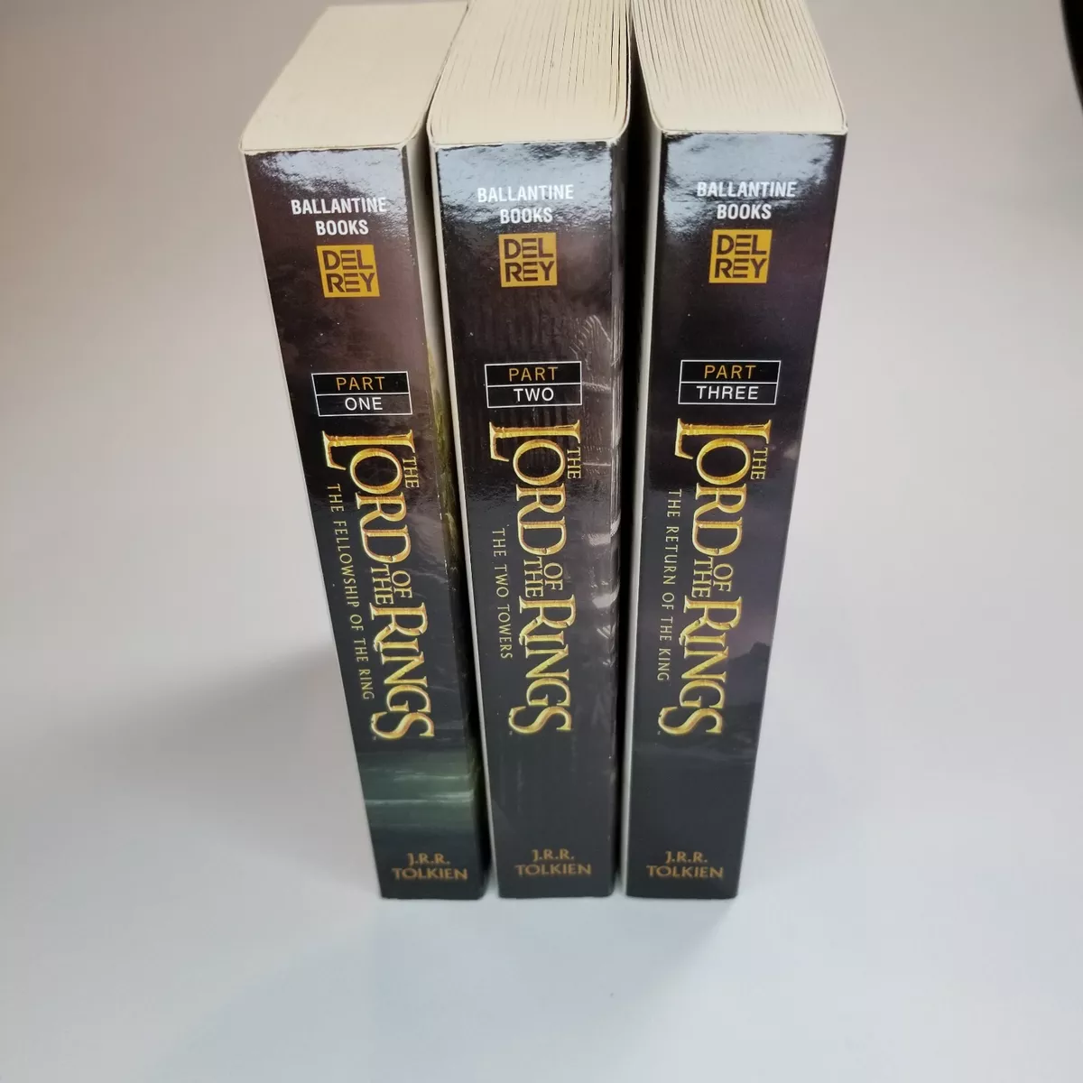 The Lord of The Rings Trilogy Book Set of 3 By J.R.R. Tolkien Del Rey Books