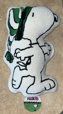 SNOOPY / PEANUTS GANG SHERPA EMBROIDERED CHRISTMAS THROW PILLOW - ICE SKATING