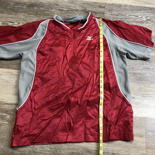 MIZUNO 1/4 Zip Up Short Sleeve Red Activewear T-Shirt Boy's Size Extra Large - Picture 5 of 6
