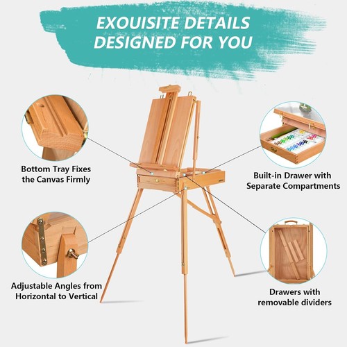 Tripod Artist Easel Adjustable Painting Stand Display Sketch Board Art Holder - Picture 32 of 44