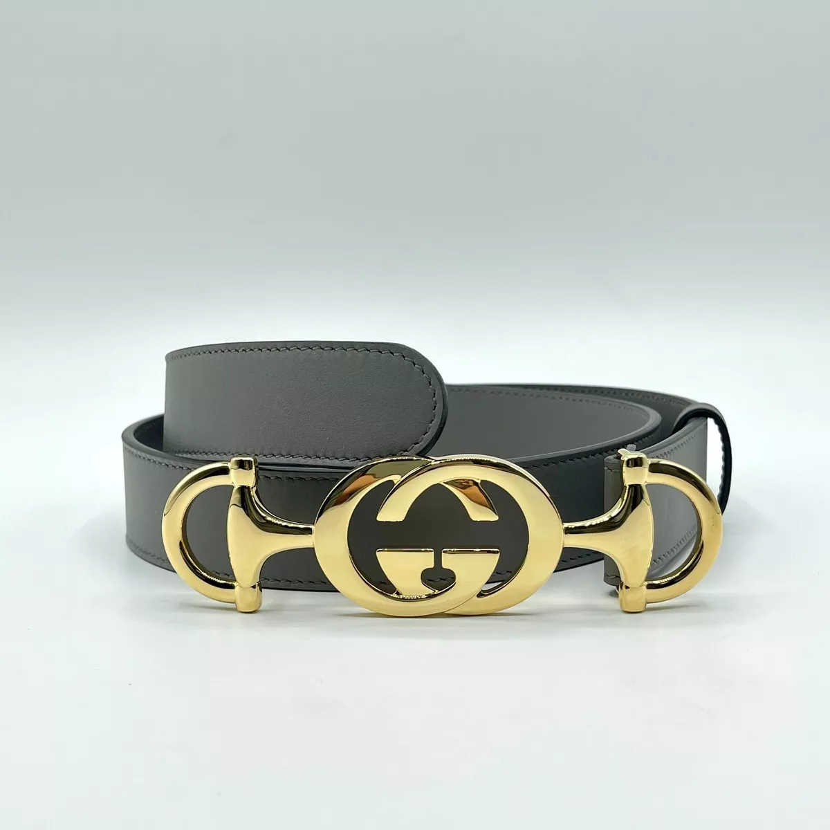 GUCCI Leather-trimmed printed coated-canvas belt