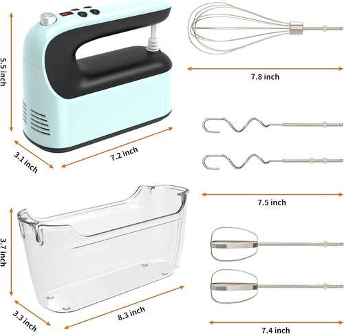 9 Speed Digital Electric Hand Mixer - 400W - 5 Attachments - NIB - Picture 7 of 7