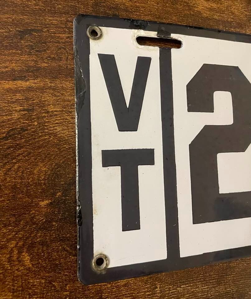 Vintage 1915 Vermont License Plate 2486 4 digit PORCELAIN | eBay