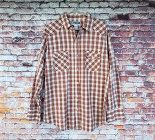    Route 66 Burnt Orange Button Down Casual Shirt Men's Large L