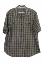 Carhartt Men's Relaxed Fit Button Down Plaid Short Sleeve Shirt Size XL