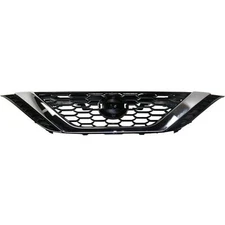 Chrome Shell Grille For 2016-2019 Nissan Sentra with Gloss Black Insert