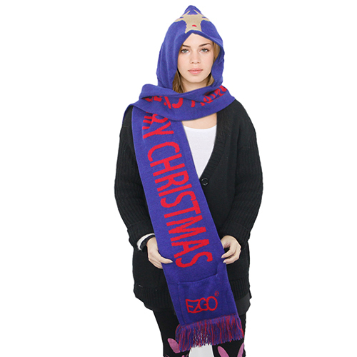 3 en 1 Unisex Invierno Cálido Tejido Felpa Sombrero con Capucha Gorra Bufanda con Capucha Guantes - Imagen 5 de 7