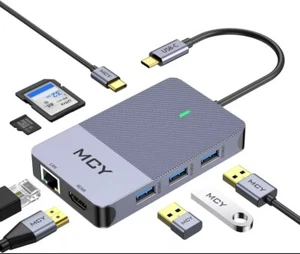 USB C Station d'accueil, MCY 8-in-1 Station d'accueil pour ordinateurs portables USB C Hub avec 4K HDMI