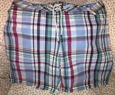 Polo Ralph Lauren multicolored plaid swim trunks shorts men s size 34