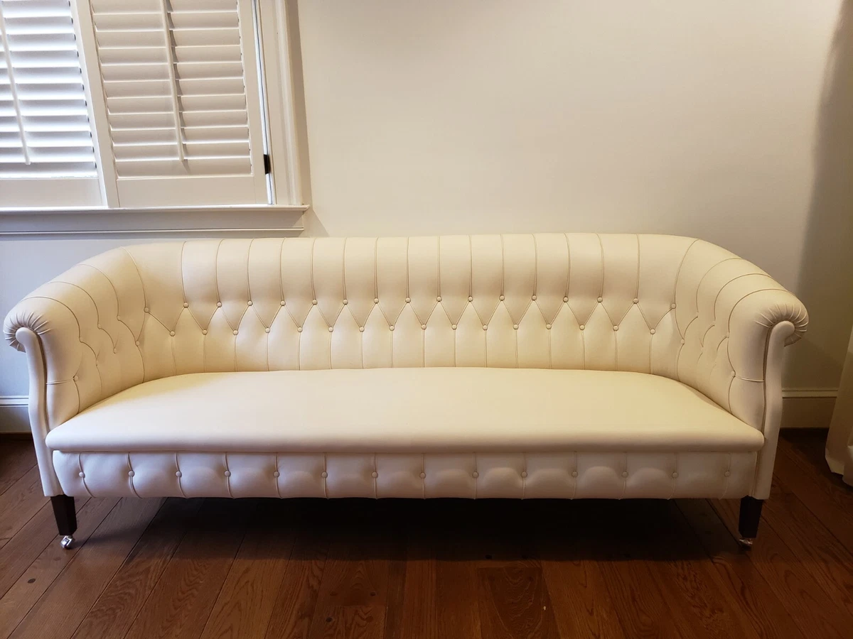 Cream leather 3 seater sofa new arrivals