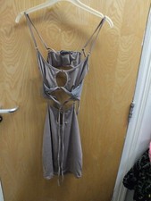 Pretty Little Thing size 6 brown party dress strapped sleeveless