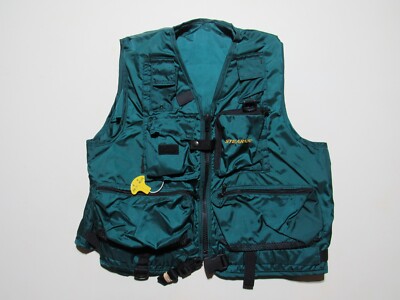 Stearns ANGLERS Fly Fishing Life Vest CO2 Inflation Size XL #4444 3PFD Green NEW