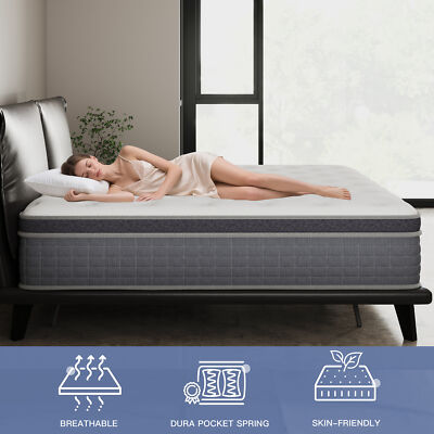 12/14 Inch Mattress Hybrid Memory Foam Bed in A Box,Twin Full