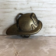 Fire Fighter Helmet Belt Buckle 1978 By BTS - Solid Brass Made In USA