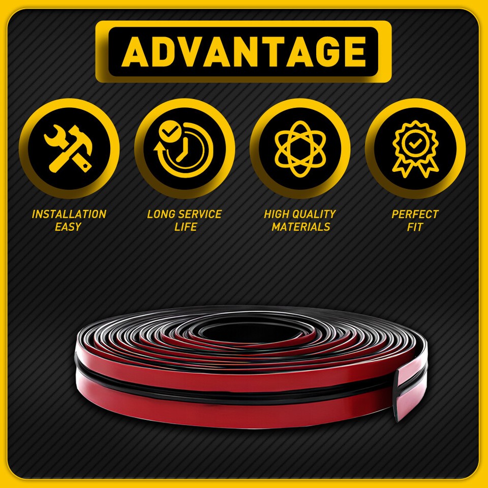 4M Car Windshield Roof Seal Noise Insulation Rubber Strip Sticker Accessories US - Foto 7