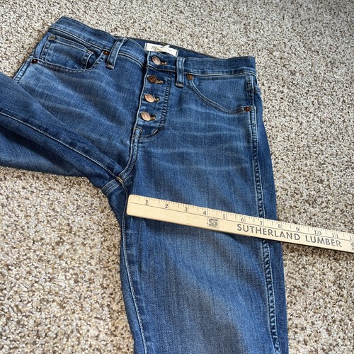 Madewell Blue Denim 10" High-Rise Skinny Jeans Womens Stretch Size 27 X 27.5 - Picture 10 of 13