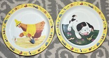 2 Pk Pokey Little Puppy Chicken Golden Books Melamine Kids Plate 9" World Market