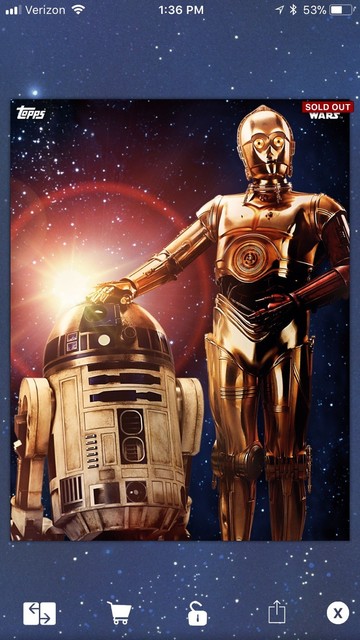 Topps Star Wars Card Trader C-3PO & R2D2 The Force Awakens Moments 500cc | eBay