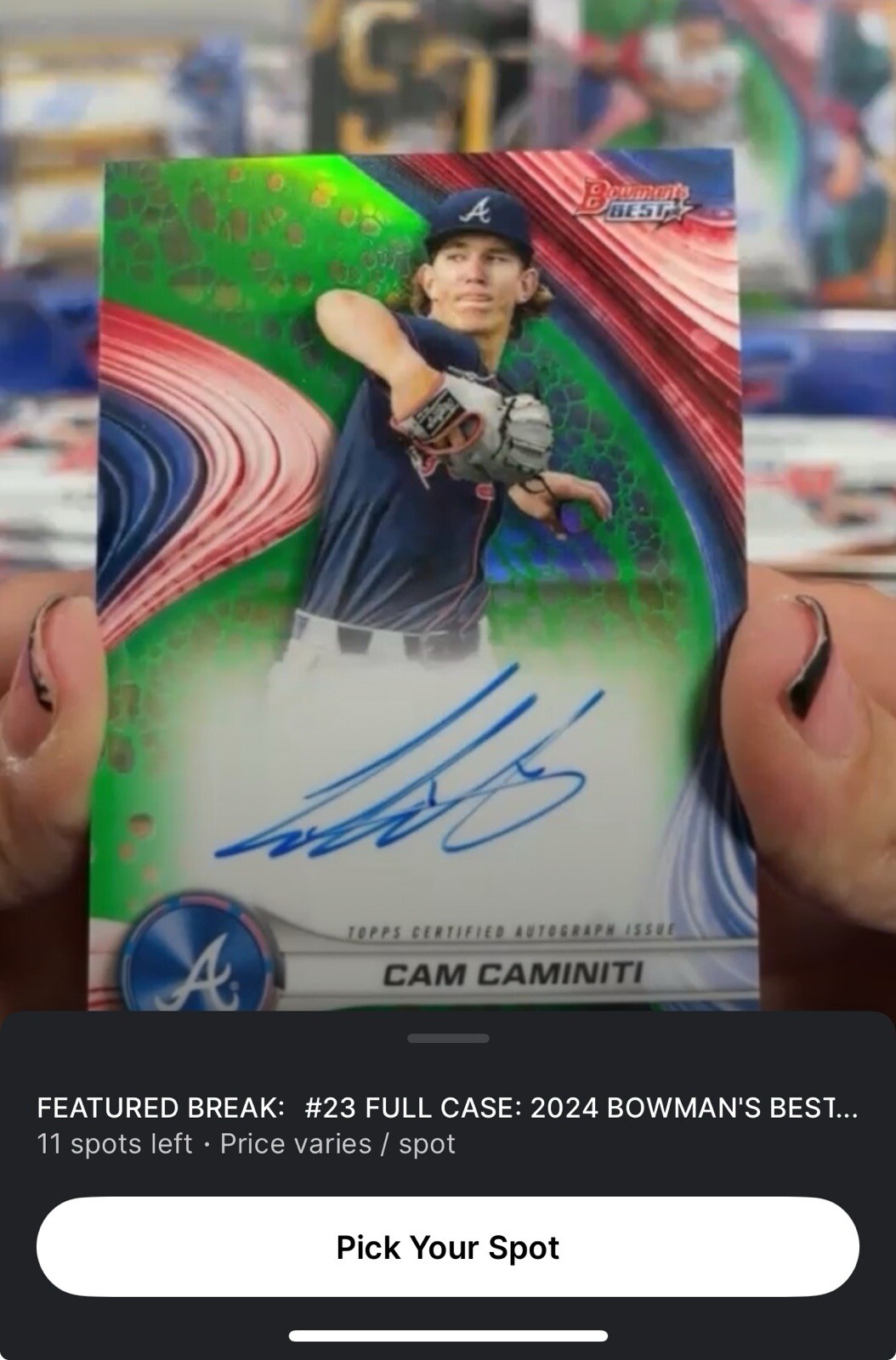 2024 BOWMAN'S BEST CAM CAMINITI BEST OF 2024 Green Auto /99