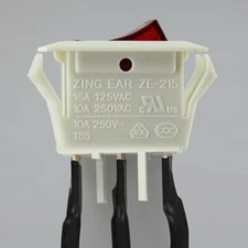 ZING EAR ON-OFF WHITE SNAP-IN LIGHTED ROCKER SWITCH ZE-215 NEW R02WJ
