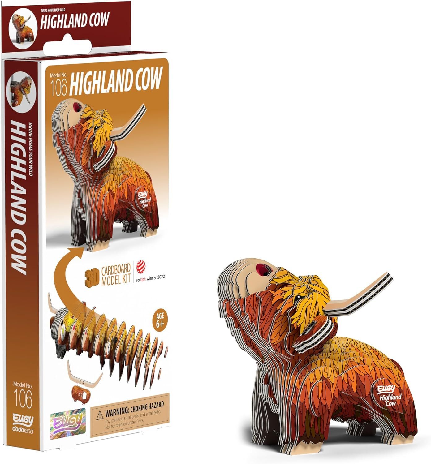 EUGY Highland Cow 3D Model Kit Educational STEM Toy Animal Gift Age 6+ - Image 4