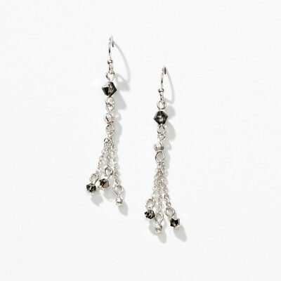 Silver Night Crystal Earrings Full Swing Touchstone Crystal by Swarovski   