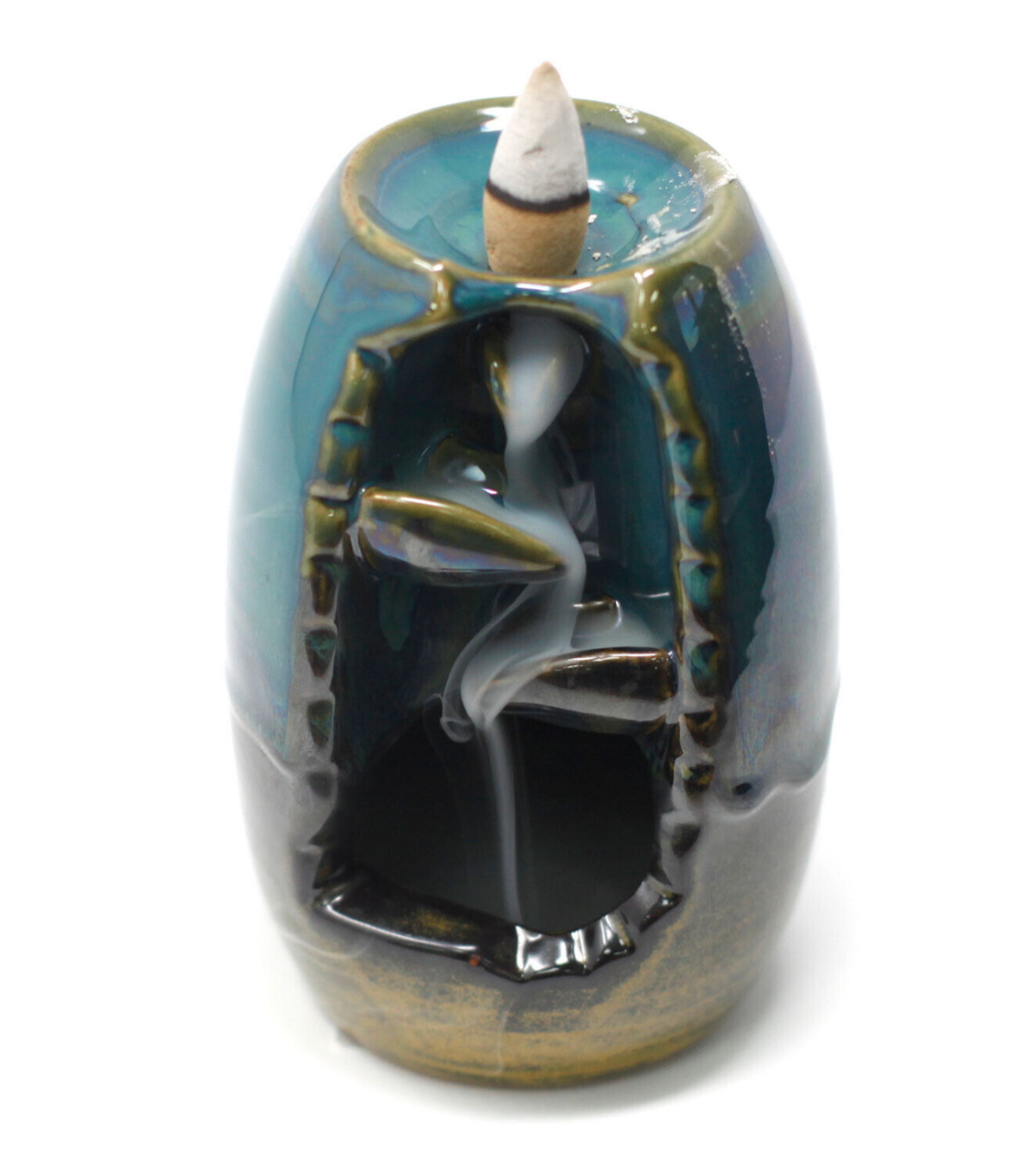 Backflow Incense Cone Burner Ceramic Vase and Waterfall
