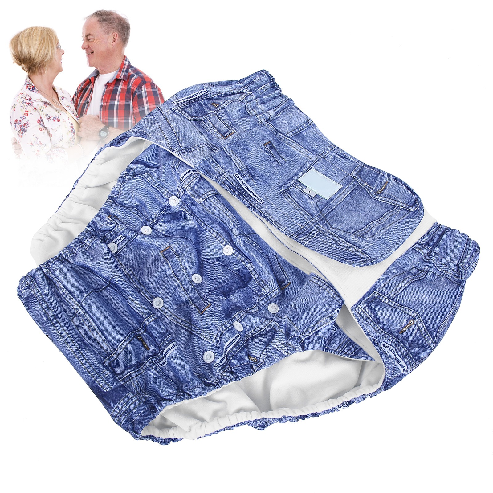 ༝Adult Diaper Adjustable Washable Elderly Diaper Reusable Incontinence Nappy