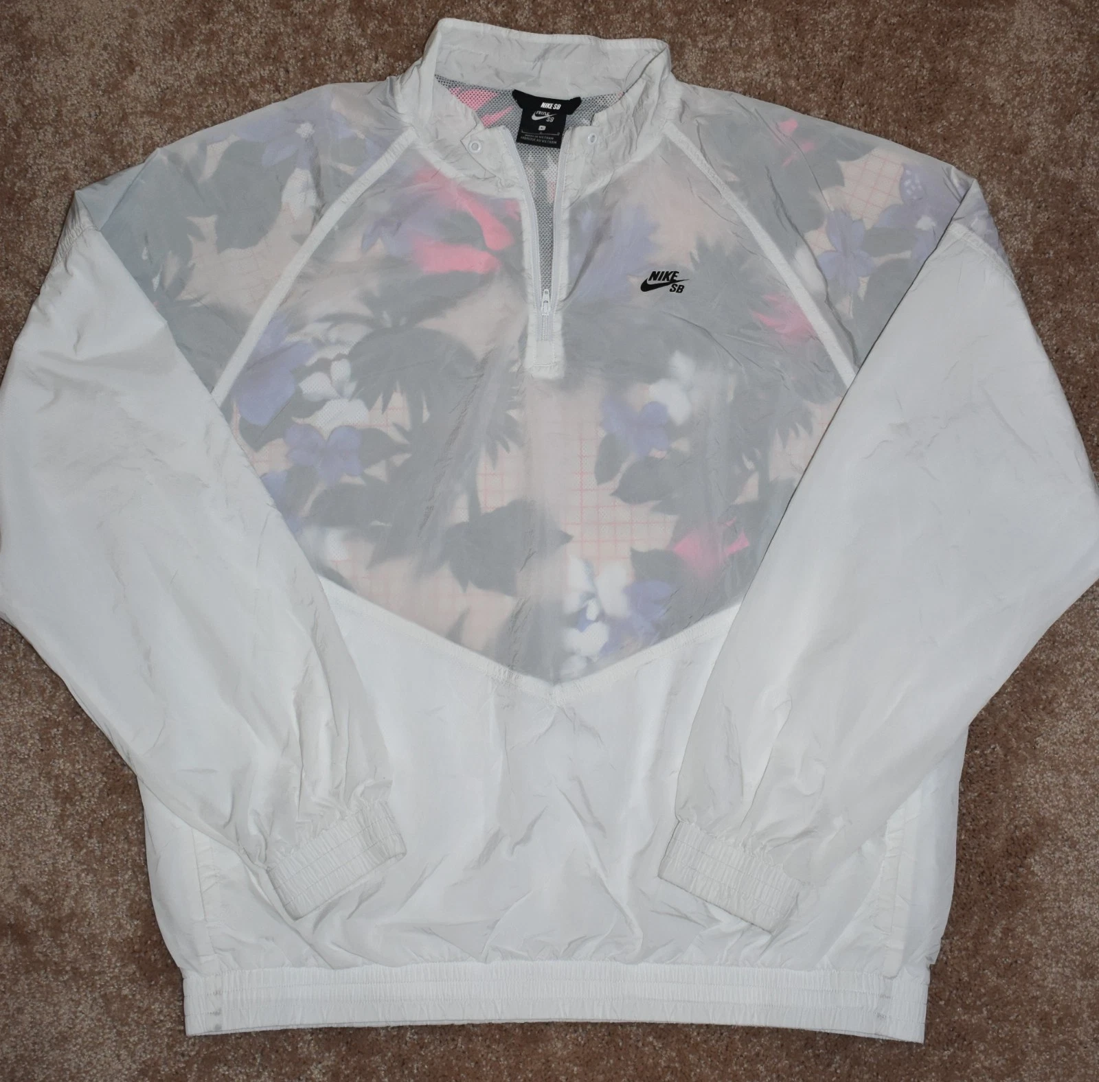 Nike SB Paradise Pullover Windbreaker Jacket Floral Mesh Mens LG - product detail image 1