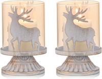KerzenstäNder Weihnachtsdeko Hirsch Windlicht 2 StüCk Tisch Deko Innen