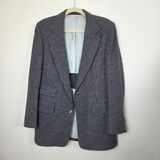 Bradstreet Scholl Mens Blue Houndstooth Tweed Sport Coat Blazer Vintage 42R