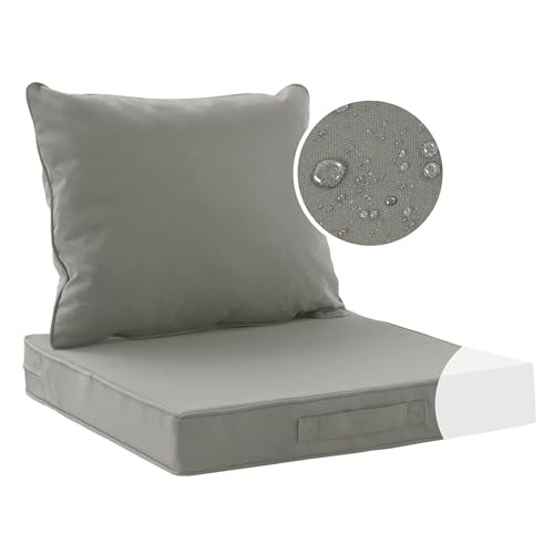Outdoor Stuhlkissen für Terrassenmöbel 22x22, wasserdicht 22x22-18" grau - Bild 1 von 7